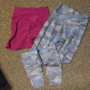 Bombshell Sportswear Gray Camo and Berry Leggings